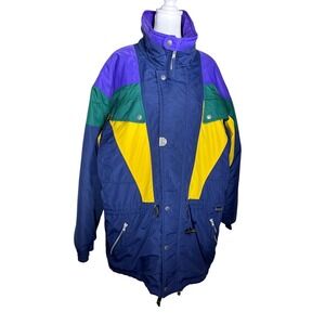 Edelweiss Vintage 80's/9O's Ski Winter Jacket Mens Color Block Blue Size L